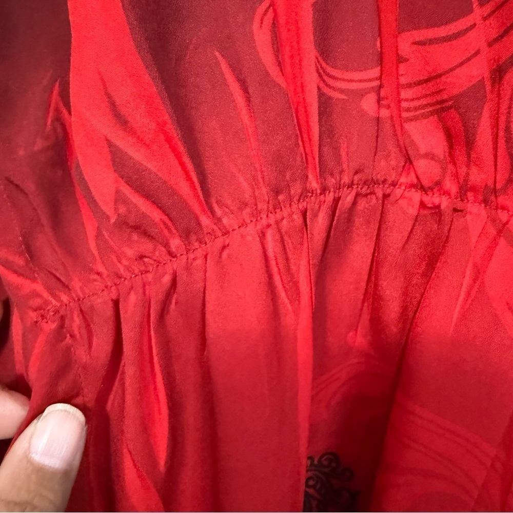 🧨 5/$25 Cato Red and Black Patterned Batwing Blouse - Picture 5 of 8